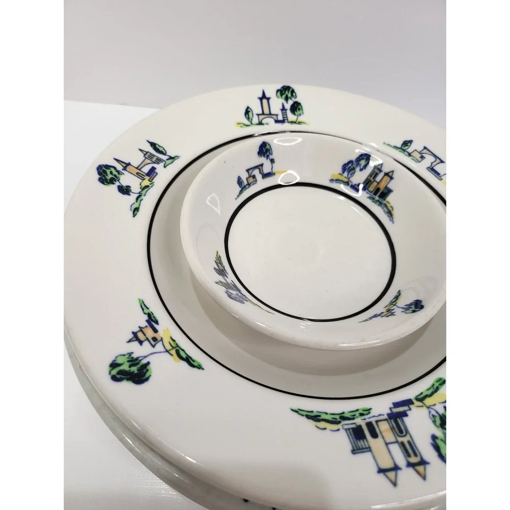Vintage Syracuse Sterling China Cloister Hotel Sea Island Georgia Dish Set 5pc